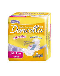 TOALLA FEMENINA ULTRAFINA CON ALA x8 unid DONCELLA