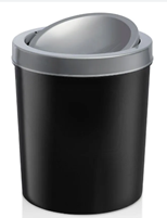 CESTO TAPA VAIVEN 7L NEGRO