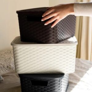 CESTO RATAN 25 lts NEGRO
